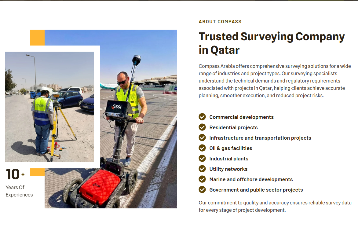 About us section of compass arabia